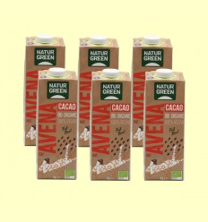 Bebida de Avena y Cacao con Calcio Bio - NaturGreen - Pack 6 x 1 litro
