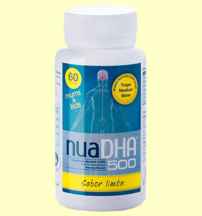 NuaDHA 500 mg - Sabor limón - Nua - 60 perlas