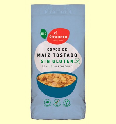 Copos de Maíz Tostado Sin Gluten Bio - El Granero - 200 gramos