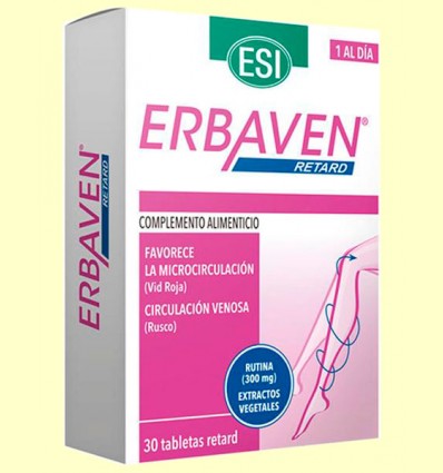 Erbaven Retard - Bienestar de las piernas - Laboratorios ESI - 30 tabletas