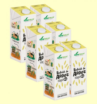 Bebida de Arroz Integral Bio - Soria Natural - Pack 6 x 1 litro