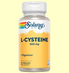 L-Cysteine 500 mg - Cisteina - Solaray - 30 cápsulas
