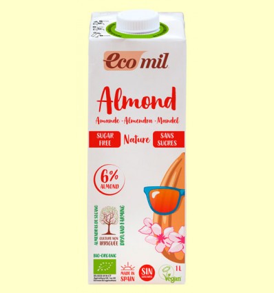 Bebida de Almendras Nature Sin Azúcar Bio - EcoMil - 1 litro