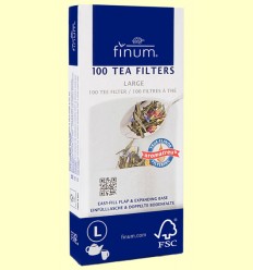 Filtros de papel para infusiones tamaño L - Finum - 100 filtros
