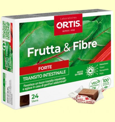 Frutas y Fibras Forte Tránsito Intestinal - Ortis Laboratorios - 24 cubos masticables