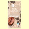 White Barista Art - Chocolate Vegano Blanco con Crujiente de Café Espresso Bio - iChoc - 80 gramos