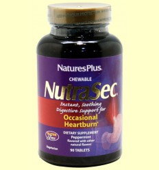 Nutrasec - Reduce el reflujo - Natures Plus - 90 comprimidos masticables
