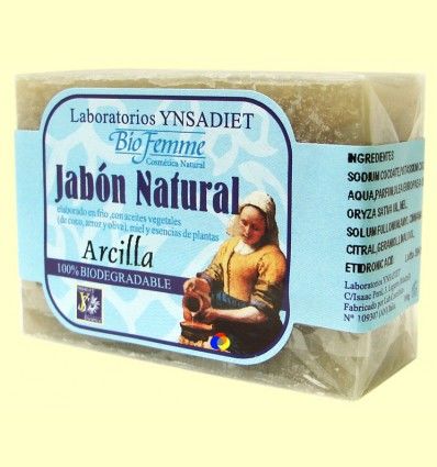 Jabón Natural Arcilla - Bio Femme - Ynsadiet - 100 gramos