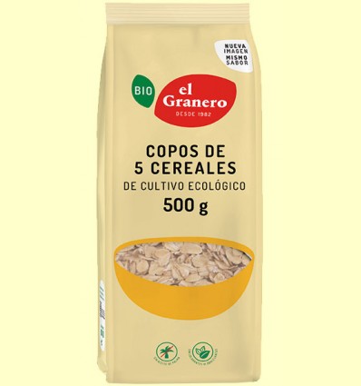 Copos de 5 Cereales Bio - El Granero - 500 gramos