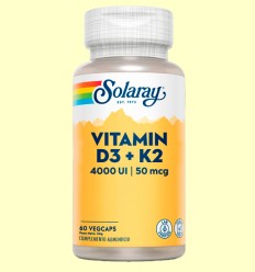 Vitamina D3 y K2 - Solaray - 60 comprimidos
