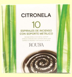 Incienso Espiral Antimosquitos de Citronela - Roura - 10 unidades