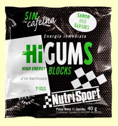 HiGUMS Sin Cafeína Red Berries - NutriSport - 40 gramos